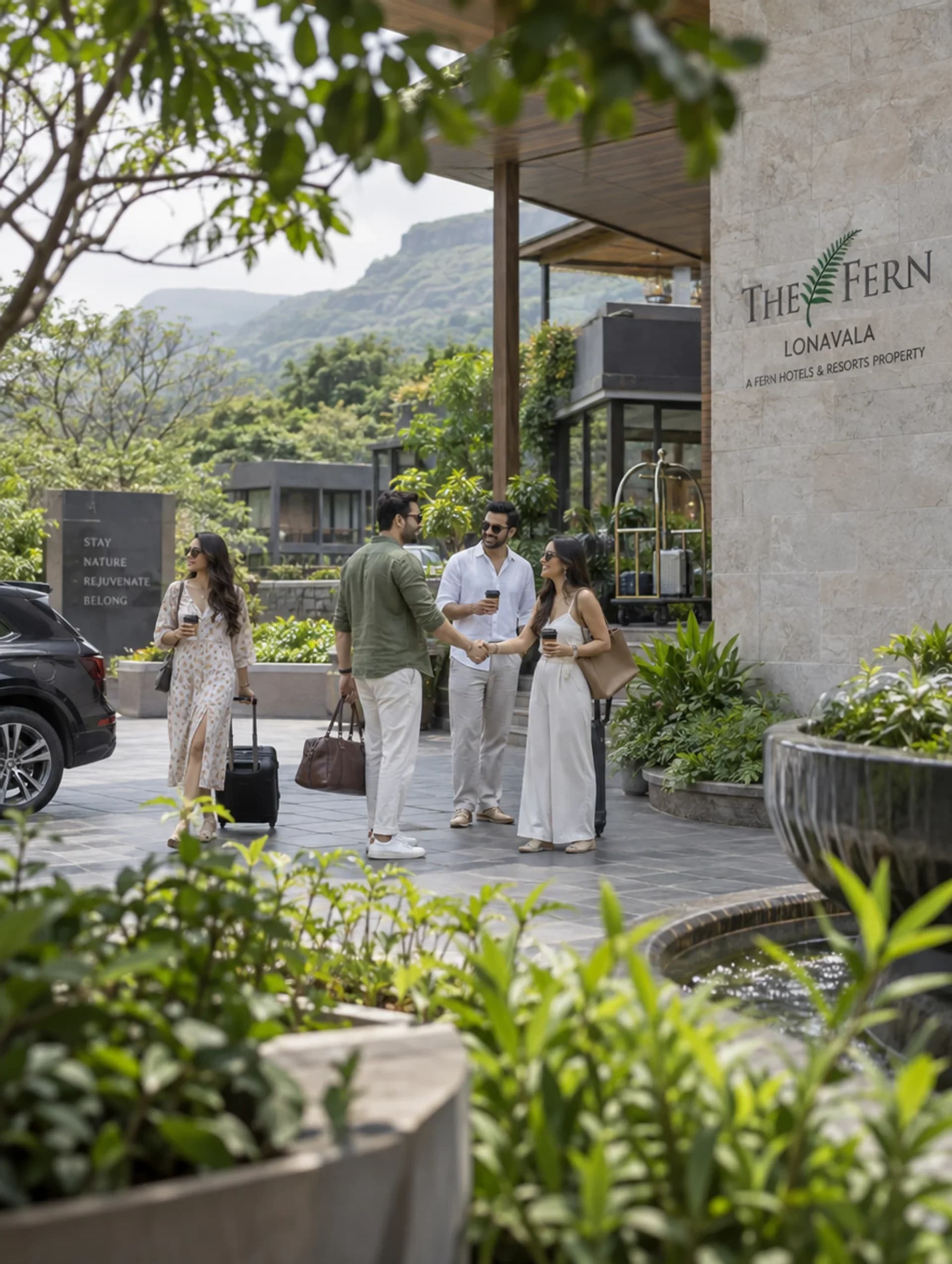 Guests arriving at The Fern, Lonavala